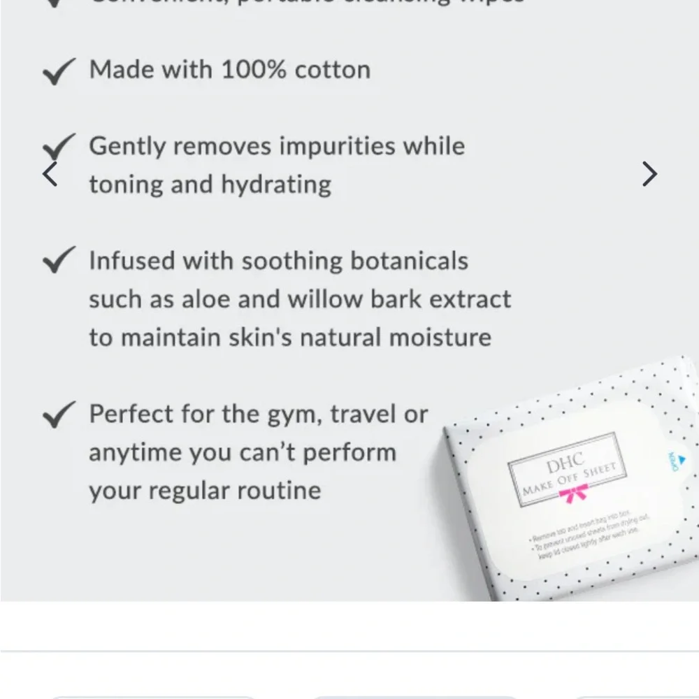 DHC JAPANESE Cotton make off sheets NIP